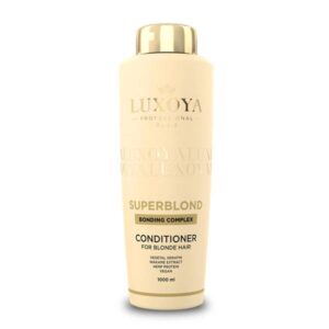 LUXOYA Superblond Kondicionáló Hajszerkezet helyreállító és kifésülést könnyítő kondicionáló Szőkített melírozott hideg szőke hajra 1000ml